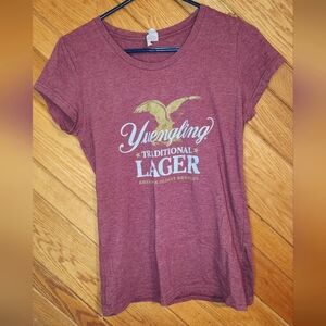 District Very Important Tee Large Maroon Yuengling Lager Womens Graphic Tshirt